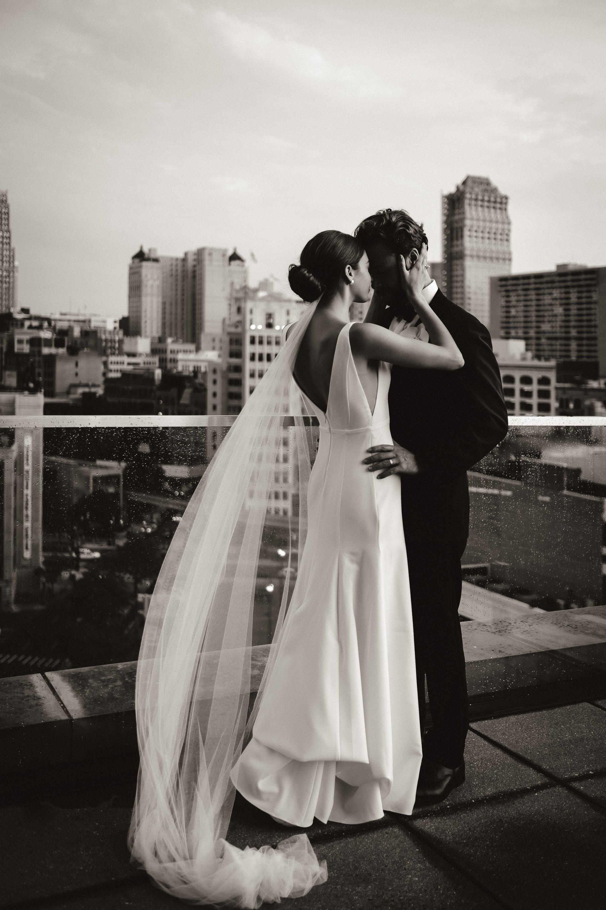 elegant Detroit rooftop black & white fashion roof of the DAC Detroit Athletic Club